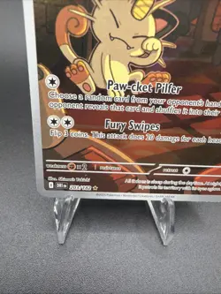 Pokemon TCG Destined Rivals Team Rocket's Meowth Illustration Rare 203/182 - Image 3