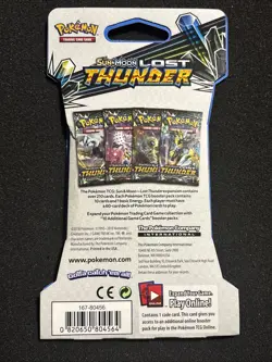 2018 Pokemon Sun and Moon Lost Thunder Sealed Sleeved Booster Pack - Lugia Art - Image 2