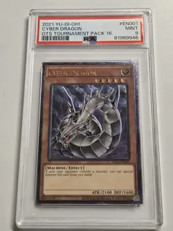 PSA 9 Cyber Dragon (UTR) OP16-EN001 Ultimate Rare Yugioh Tournament Pack 16 MINT - Image 1