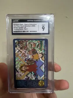 CGC 9 Luffy & Friends Foil One Piece Visual Adventure #1 Bandai Carddass 2000 - Image 1