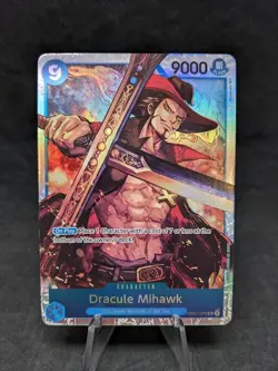 Dracule Mihawk (070)(SR) -One Piece CCG Romance Dawn - PRE-ERRATA - NM - B - Image 1