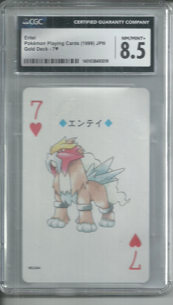 Pokemon Gold Playing Cards Entei 7 of Hearts #244a CGC NM/MINT 8.5!!! - Image 1