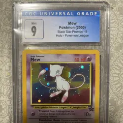 Mew 09/53 Wotc Promo Holo SWIRL CGC 9 - Pokemon Card - Black Star Promo! - Image 2