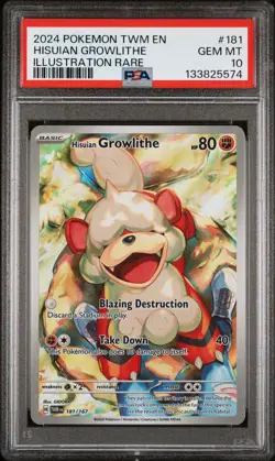 Hisuian Growlithe Twilight Masquerade Card 181/167 PSA 10!!!! - Image 1