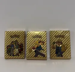 Pokemon GOLD Metal Foil Cards Lot of 3 Collection Edition Fan Art NEW - Image 1