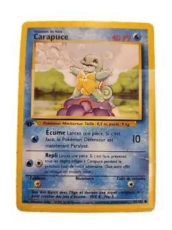 Pokemon Card - 1st Edition French Carapuce - Squirtle 63/102 Base Set Common Lp - Image 1