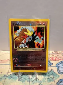 Pokemon Entei Promo Holo Card 80 HP Collectible Trading Card Double Swirl - Image 1