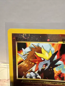 Pokemon Entei Promo Holo Card 80 HP Collectible Trading Card Double Swirl - Image 2