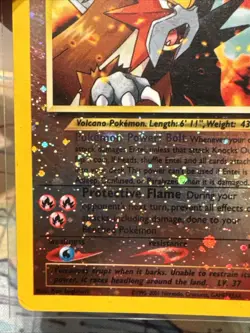 Pokemon Entei Promo Holo Card 80 HP Collectible Trading Card Double Swirl - Image 3