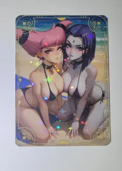 Sexy Teen Titans RAVEN And Jinx Goddess Story Anime Waifu Card Hunny Bunnies - Image 1