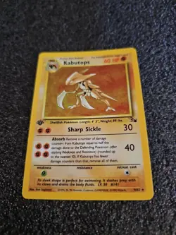 KABUTOPS 1st Edition 1999 Fossil Pokemon TCG Holo Rare Card #9/63 - Image 1