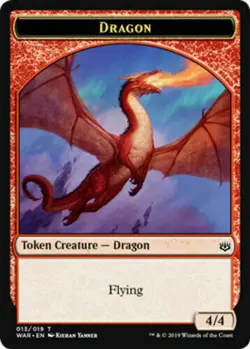 MTG Dragon TOKEN War of the Spark Magic the Gathering NM/M - Image 1