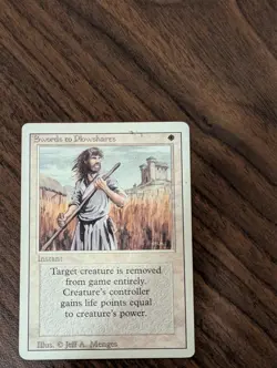 1994 Magic: The Gathering - Revised(3rd) - SWORDS TO PLOWSHARES - Vintage - NM - Image 3