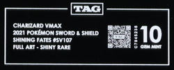 2021 Pokemon SWSH Shining Fates SV107/SV122 Charizard VMAX Shiny Rare TAG 10 - Image 3