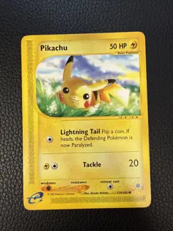 Pikachu 124/165 Expedition Common Pokemon TCG LP - Image 1