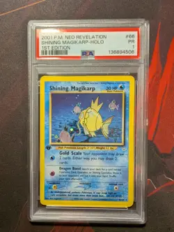 2001 POKEMON NEO REVELATION 1ST ED #66 SHINING MAGIKARP-HOLO PSA 1 - Image 1