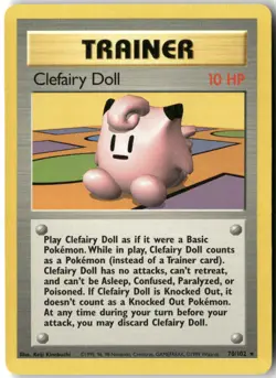 Clefairy Doll, Pokemon Base Set Rare, 070/102 MP - Image 1