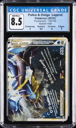 2010 POKEMON TRIUMPHANT BOTTOM HALF #102/102 PALKIA & DIALGA LEGEND CGC 8.5 - Image 1