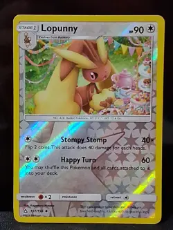 Pokemon TCG Lopunny Ultra Prism 107/156 Reverse Holo Uncommon LP - Image 1