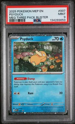 PSA 9 2025 PSYDUCK 007/132 MEGA EVOLUTION THREE PACK BLISTER POKEMON - Image 1