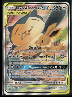 2019 Pokemon Sun & Moon Promo Eevee & Snorlax GX SM169 - Image 1