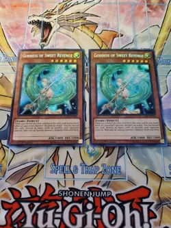 Yugioh - Goddess of Sweet Revenge LCKC-EN106 NM 1st ed Secret Rare x2 - Image 1