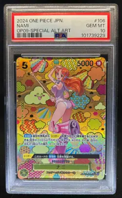 2024 One Piece Japanese Emperors New World Nami Special Alt Art #OP08-106 PSA 10 - Image 1