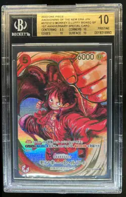 2023 One Piece Japanese Monkey D Luffy Signed 1st Anniversary #ST01-012 BGS 10 - Image 1
