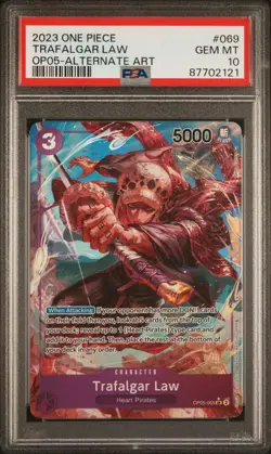 2023 TRAFALGAR LAW OP05-069 SR ONE PIECE AWAKENING OF THE NEW ERA ALT ART PSA 10 - Image 1