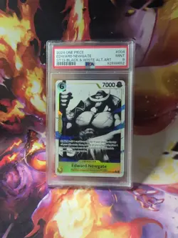 2024 One Piece EDWARD NEWGATE ST13 Black and White Alt Art Foil PSA Mint 9 Grade - Image 1