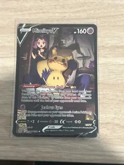CLEAN Pokemon TCG Mimikyu v Holo Ultra Rare Card TG16/TG30 Brilliant Stars - Image 2