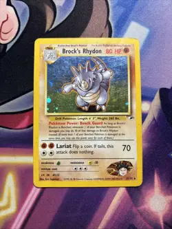 Brock's Rhydon - 2/132 - Pokemon Gym Heroes Unlimited Holo Rare Card WOTC - DMG - Image 1