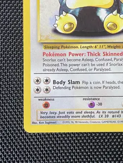 1999 Snorlax 27/64 Non Holo Jungle Set Rare Pokemon Card LP - Image 5