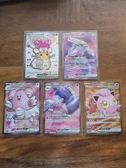 Pokemon Card Lot Of 5 Cards Pink Theme (Dedenne ex, Tinkaton ex, Blissey ex) - Image 1