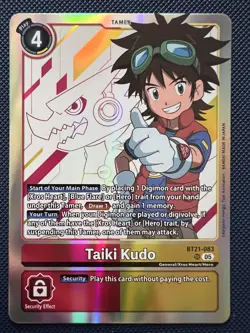 Digimon Card Game Taiki Kudo BT21-083 SR World Convergence Holo NM - Image 1