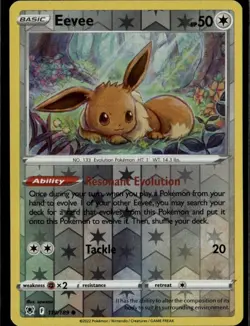 Eevee Common SWSH10: Astral Radiance 119/189 Colorless Reverse Holo Pokemon Card - Image 1