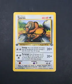 NM Tauros 1st Edition Jungle 47/64 Pokemon Card - Image 1