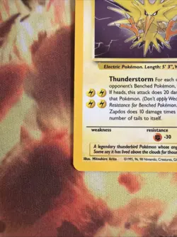 Pokemon TCG Zapdos Fossil Holo Unlimited Rare Card 15/62 Vintage LP - Image 5