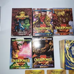 Marvel Overpower Card Game Starter Decks Lot Cards Loose Deadpool - Image 1