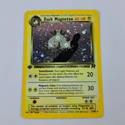 2000 Pokemon TCG Team Rocket Dark Magneton 1st Edition Holo Rare 11/82 Raw Card - Image 1