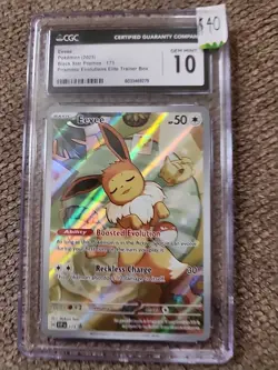 Eevee 173 Sv: Scarlet & Violet Prismatic ETB Promo Cards Holo GM 10 2025 - Image 3
