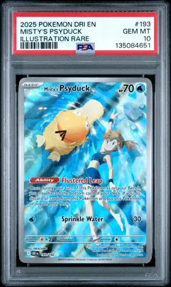 2025 POKEMON DRI EN-DESTINED RIVALS ILLUSTRATION RARE MISTY'S PSYDUCK PSA 10 - Image 1