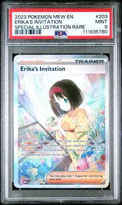 Pokemon Erika's Invitation PSA 9 MINT 203/165 Scarlet & Violet 151 SIR Full Art - Image 1