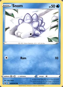 Snom 063/202 Common - Pokemon SWSH01: Sword & Shield Base Set LP-NM - Image 1