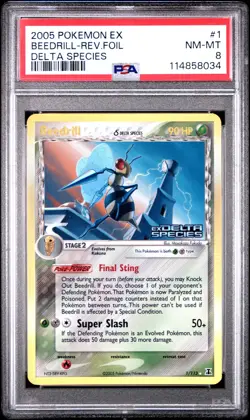 2005 POKEMON EX DELTA SPECIES BEEDRILL #1 REVERSE PSA 8 NM #114858034 - Image 1