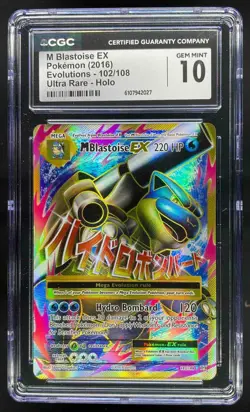 2016 Pokemon XY Evolutions M Blastoise EX Ultra Rare CGC 10 Gem Mint #102/108 - Image 1