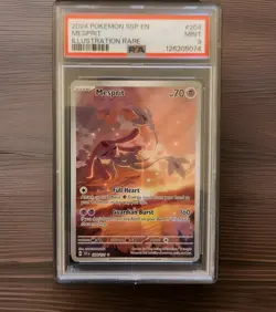 2024 Pokemon - Mesprit 204/191 Sv08: Surging Sparks - PSA 9 (Good regrade cand.) - Image 1