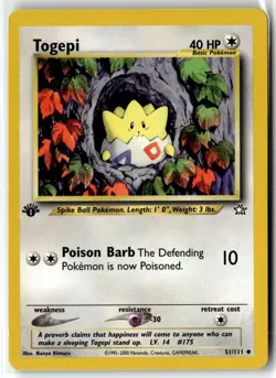 Togepi ⭐ 51/111 1st Edition Uncommon Neo Genesis 2000 Pokemon LP - Image 1