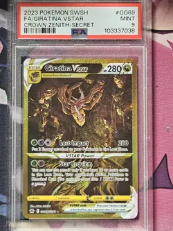 Giratina VSTAR GG69/GG70 Gold Secret Rare 2023 Pokemon Crown Zenith PSA 9 MINT - Image 1