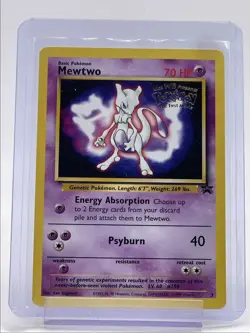 MEWTWO 1999 POKEMON THE FIRST MOVIE BLACK STAR PROMO B #3 Q6233 - Image 1